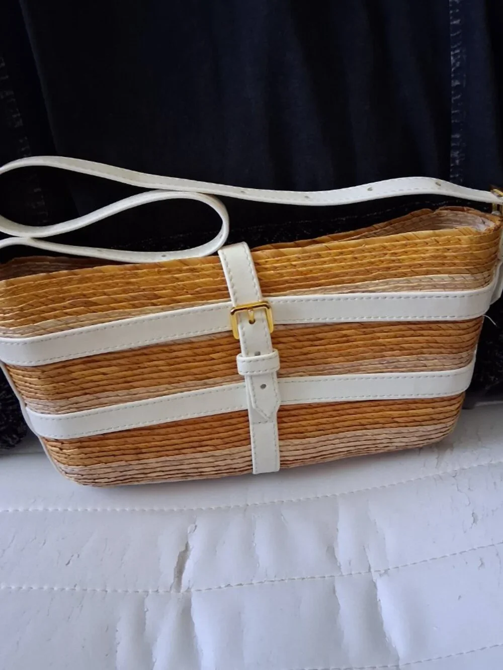 Altuzarra Watermill Baguette Bag with White Leather Trim - Picture 3 of 13